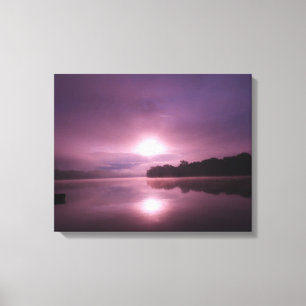 Lever du soleil du matin violet sur toile CT River