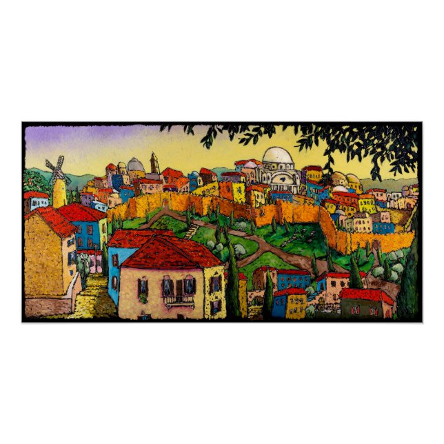 Lever du soleil sur Jérusalem, Poster Jonathan Kis (Devant)