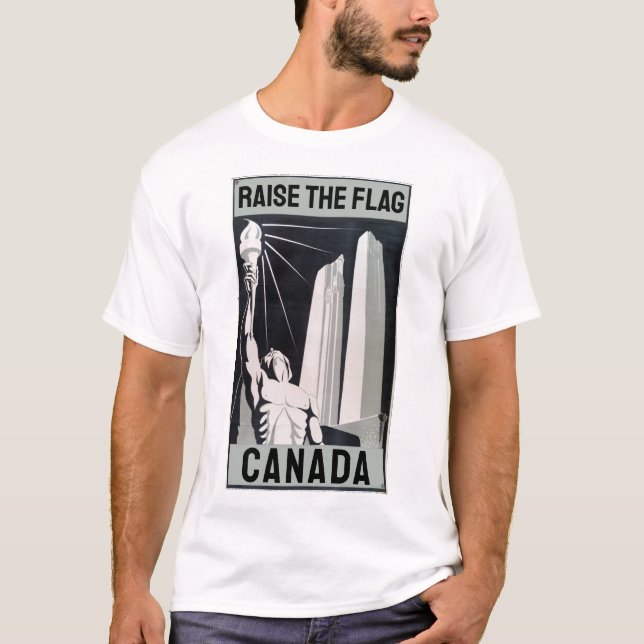 Levez le T-shirt commémoratif du drapeau du Canada (Devant)