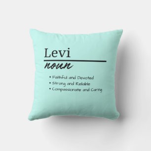 Levi, Boy Personalized Name Definition Throw Pillow