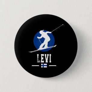 Levi Finland Ski Resort Finnish Lapland Skiing Sou 2 Inch Round Button