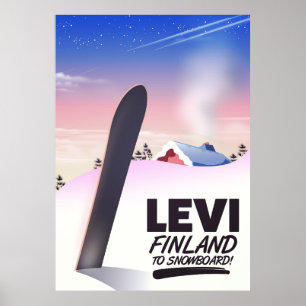 Levi Finland Snowboard affiche voyage