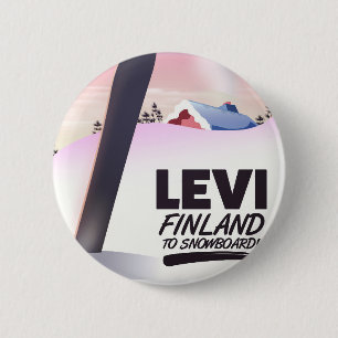 Levi Finland Snowboarding travel poster 2 Inch Round Button