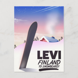 Levi Finland Snowboarding travel poster Postcard