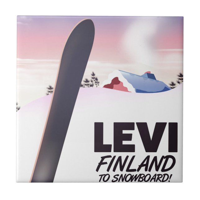 Levi Finland Snowboarding travel poster Tile (Front)