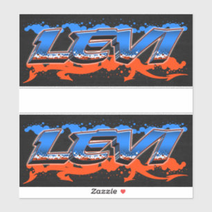 Levi First Name Graffiti Sticker