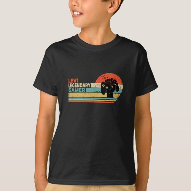 Levi Legendary Gamer Personalized Gift T-Shirt (Front)