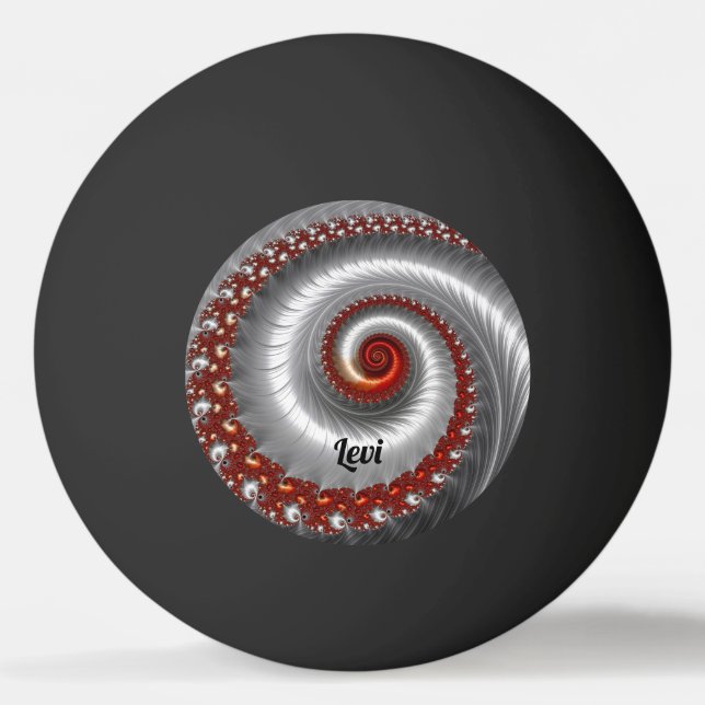 LEVI ~ Silver Shell ~ Fractal Design ~ Ping Pong Ball (Front)