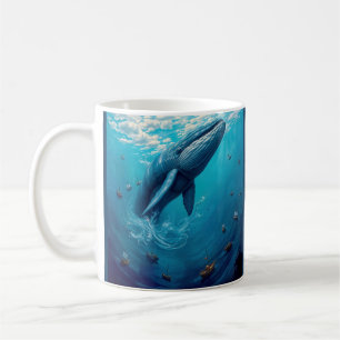 Leviathan’s Flight to Freedom – Surreal Whale Art Coffee Mug