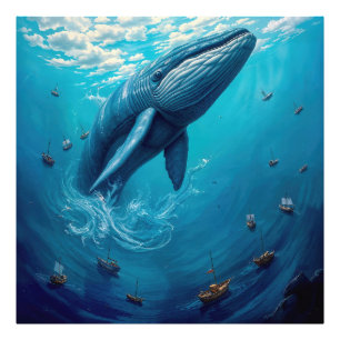 Leviathan’s Flight to Freedom – Surreal Whale Art Photo Print