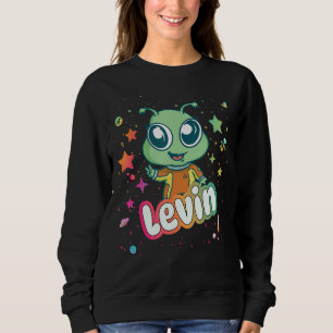 LEVIN - Cute Boy Name with cute Alien Sweatshirt