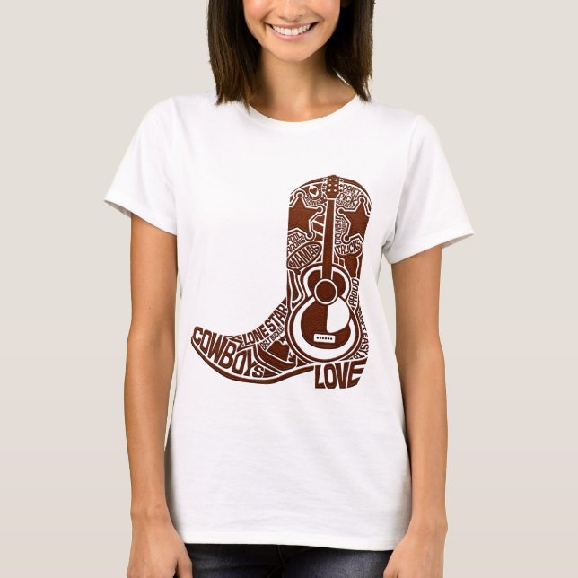 Levis Cowboy Boots Howdy Lone Star Texas T-Shirt (Front)