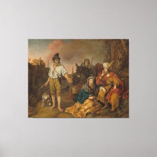 Levite and his concubine at Gibeah, Old Testament  Canvas Print