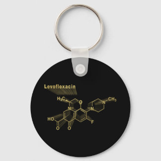 Levofloxacin antibiotic drug, gold formula keychain