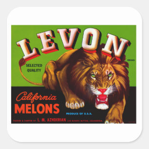 Levon California Melons Square Sticker