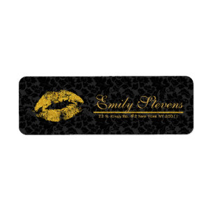 Lèvres de Parties scintillant en or Damask noir