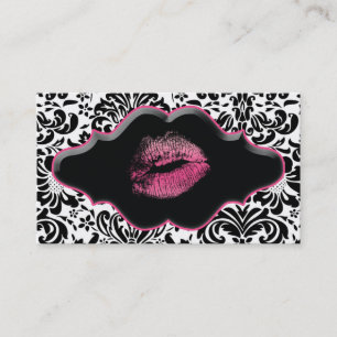 Lèvres de rose de carte de visite de spa de salon