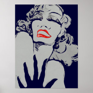 Lèvres dramatiques CHANGER COULEUR ~ Poster 16x12