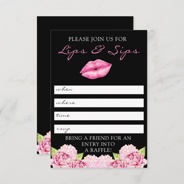 Lèvres et invitation de partie de Lipsense de Sips (Devant / Derrière)