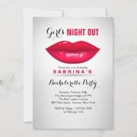 Lèvres Luscieux Bachelorette Party Invitation
