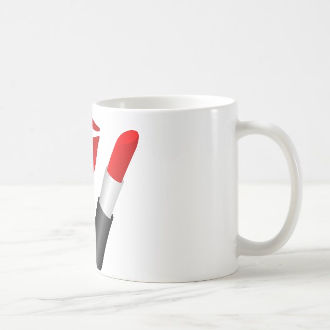 Lèvres rouges Muc tasse blanche classique de 11 (Droite)