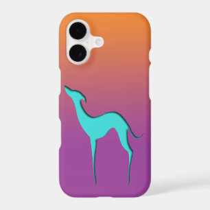 Lévrier Whippet chien bleu orange violet ombré