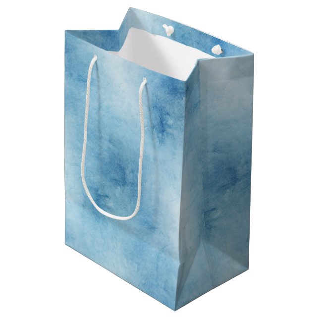 Levrina - Bleached denim Medium Gift Bag (Front Angled)