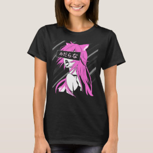 Lewd waifu Japanese predatory cat girl neko T-Shirt