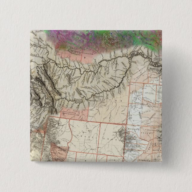 Lewis and Clark 2 Inch Square Button (Front)