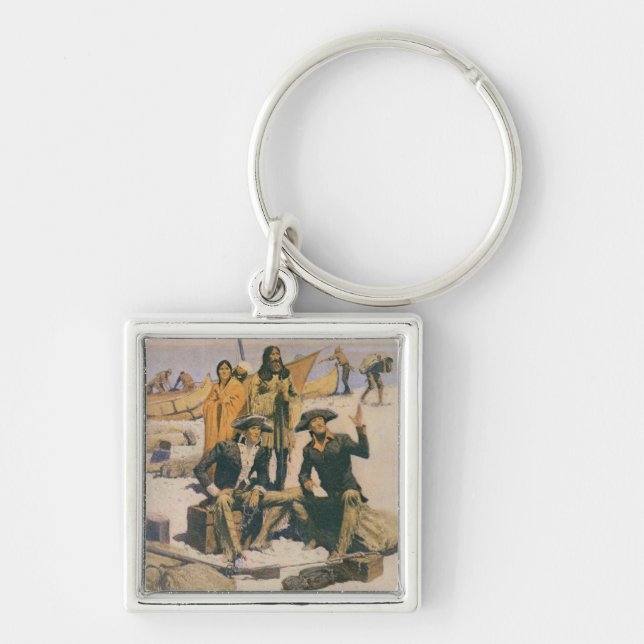Lewis and Clark at the Columbia River Keychain (Front)