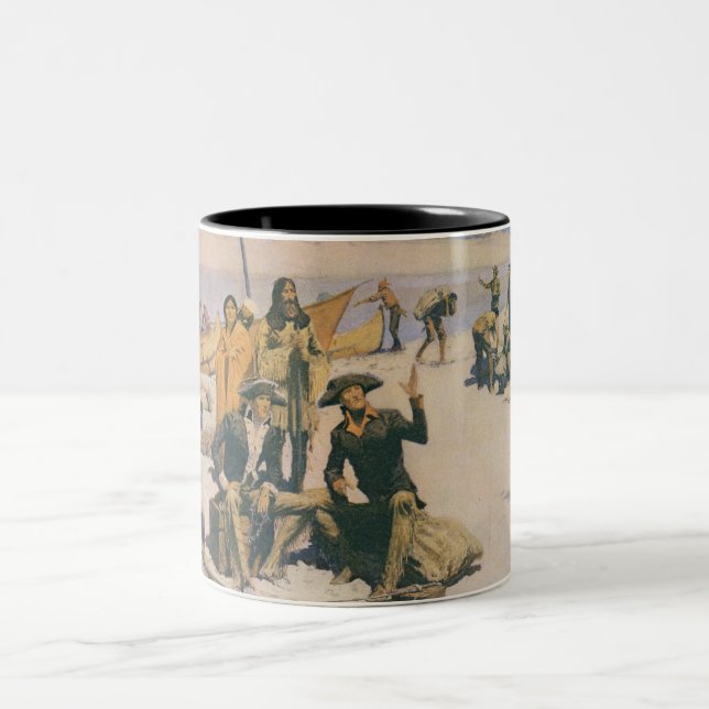 Lewis and Clark at the Columbia River Two-Tone Coffee Mug (Center)