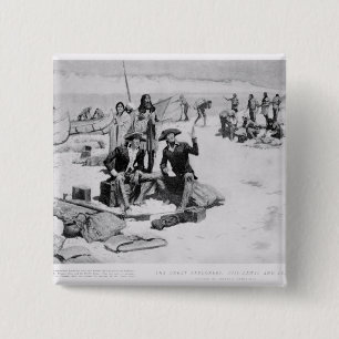 Lewis and Clark at the mouth of the Columbia 2 Inch Square Button