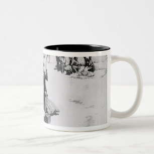 Lewis and Clark at the mouth of the Columbia Two-Tone Coffee Mug