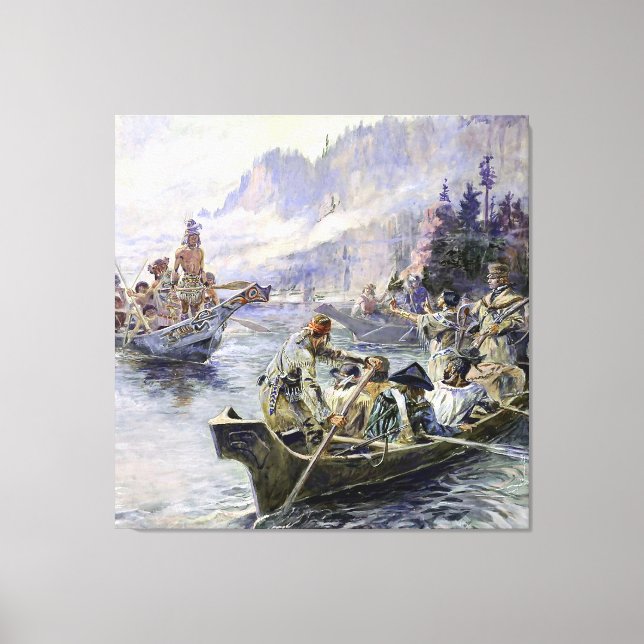 “Lewis and Clark” by Charles M Russell Canvas Print (Front)