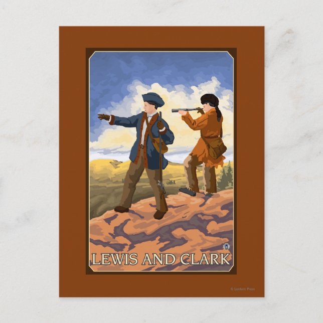 Lewis and Clark Exploring the West Postcard (Front)