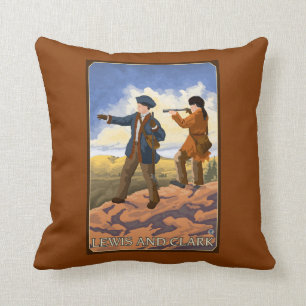 Lewis and Clark Exploring the West Throw Pillow