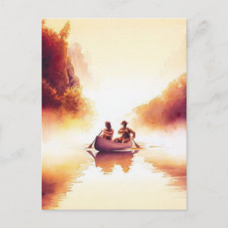 "Lewis and Clark" River Scene Watercolor Postcard