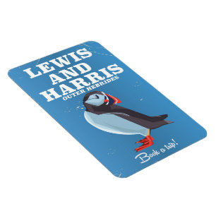 Lewis and Harris Scotland Puffin travel poster Magnet