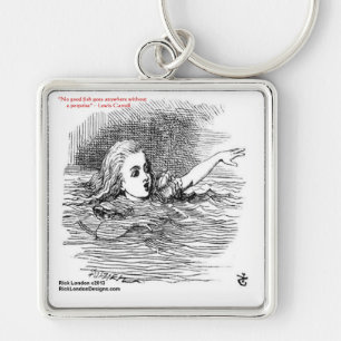 Lewis Carroll Graphic & Famous Quote Keychain