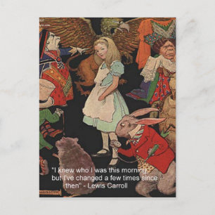 Lewis Carroll Illustration & Mind Change Quote Postcard