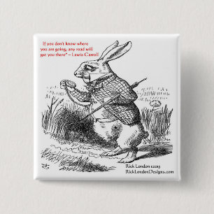 Lewis Carroll Looking Glass Illustration & Quote 2 Inch Square Button