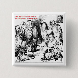 Lewis Carroll Looking Glass Illustration & Quote 2 Inch Square Button