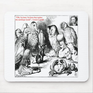 Lewis Carroll Looking Glass Illustration & Quote Mouse Pad