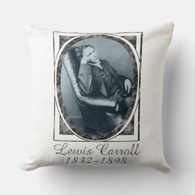 Lewis Carroll Throw Pillow (Front)