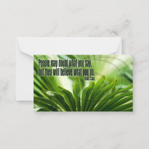Lewis Cass Inspirational Quote "Doubt" Card