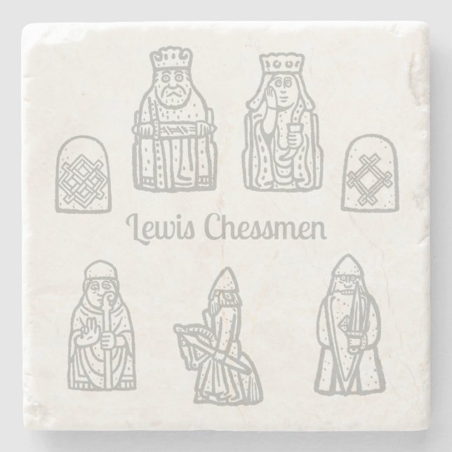 Lewis Chessmen in the Frontline Stone Coaster (Front)