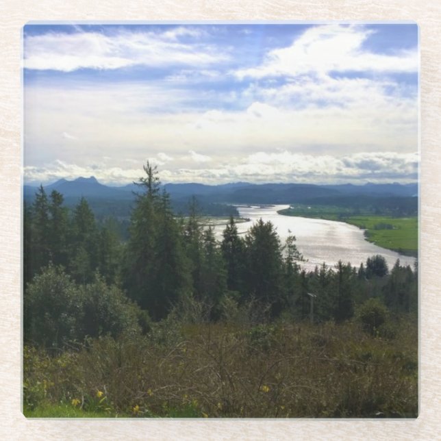 Lewis & Clark River, Oregon Glass Coaster (Front)