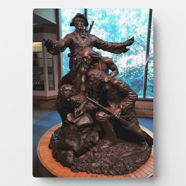 Lewis & Clark Statue, Fort Clatsop, Oregon Plaque (Front)