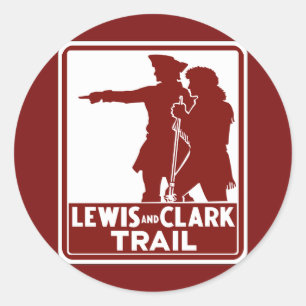 Lewis & Clark, Traffic Guide Sign, USA Classic Round Sticker