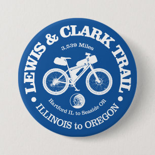 Lewis & Clark Trail (cycling) 3 Inch Round Button